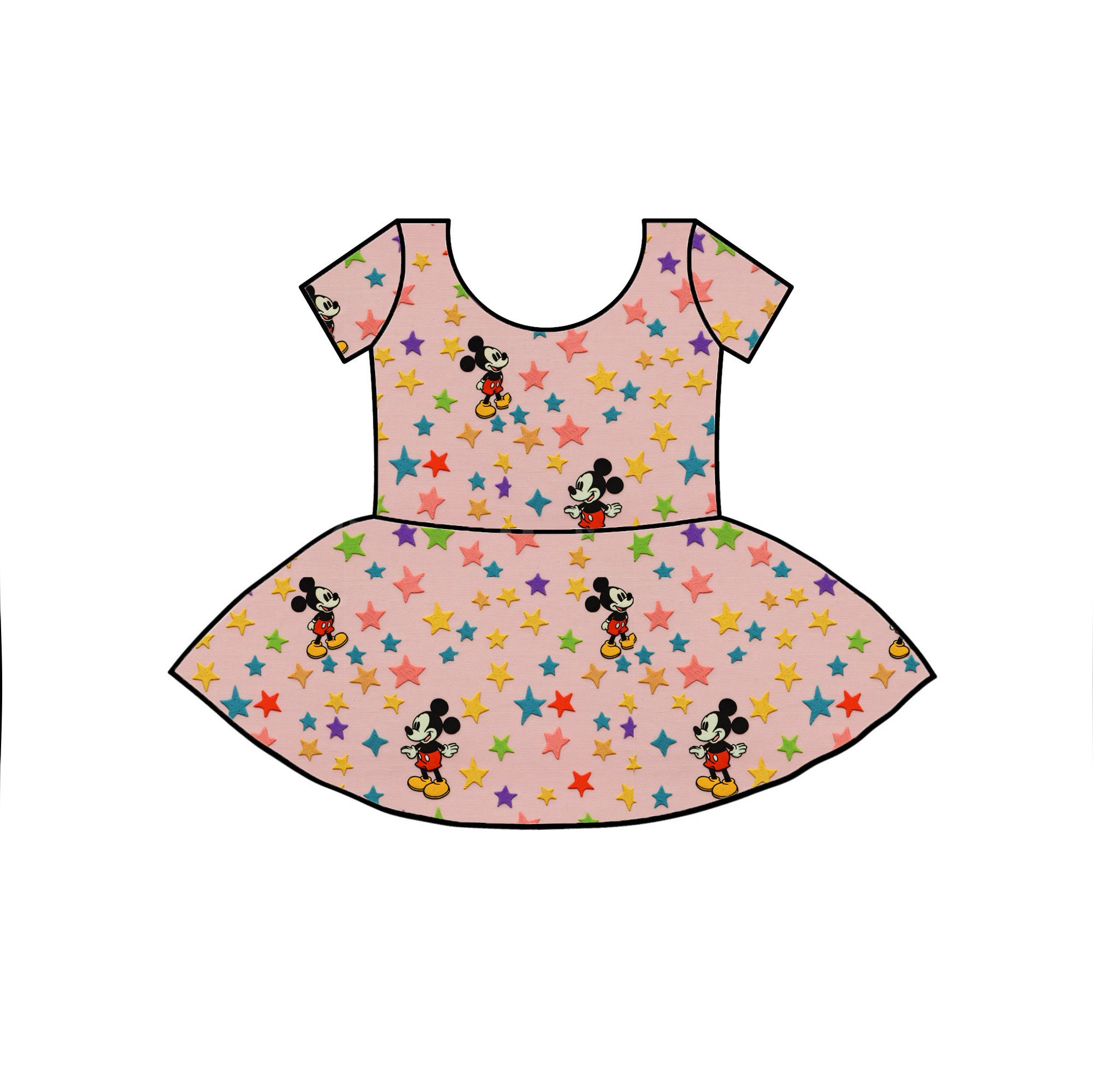 MOUSE STARS   - KIDS TWIRL DRESS  - RTS