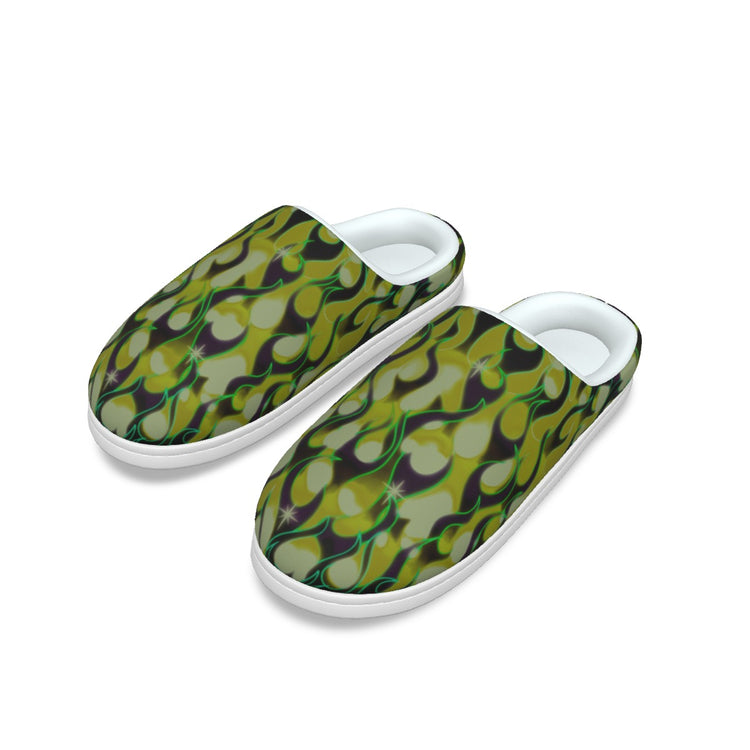 GREEN FLAMES - ADULT SLIPPERS