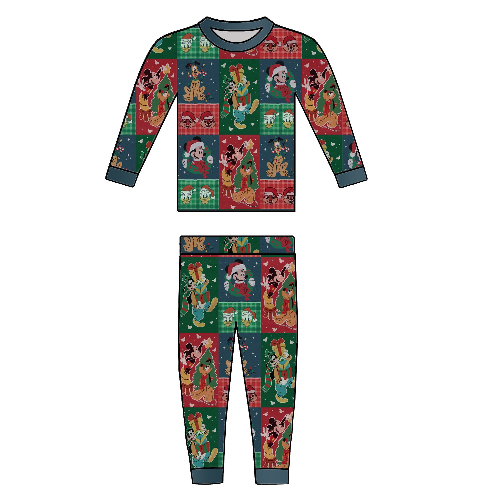 RTS - HOLIDAY PATCHWORK  - KIDS PAJAMAS