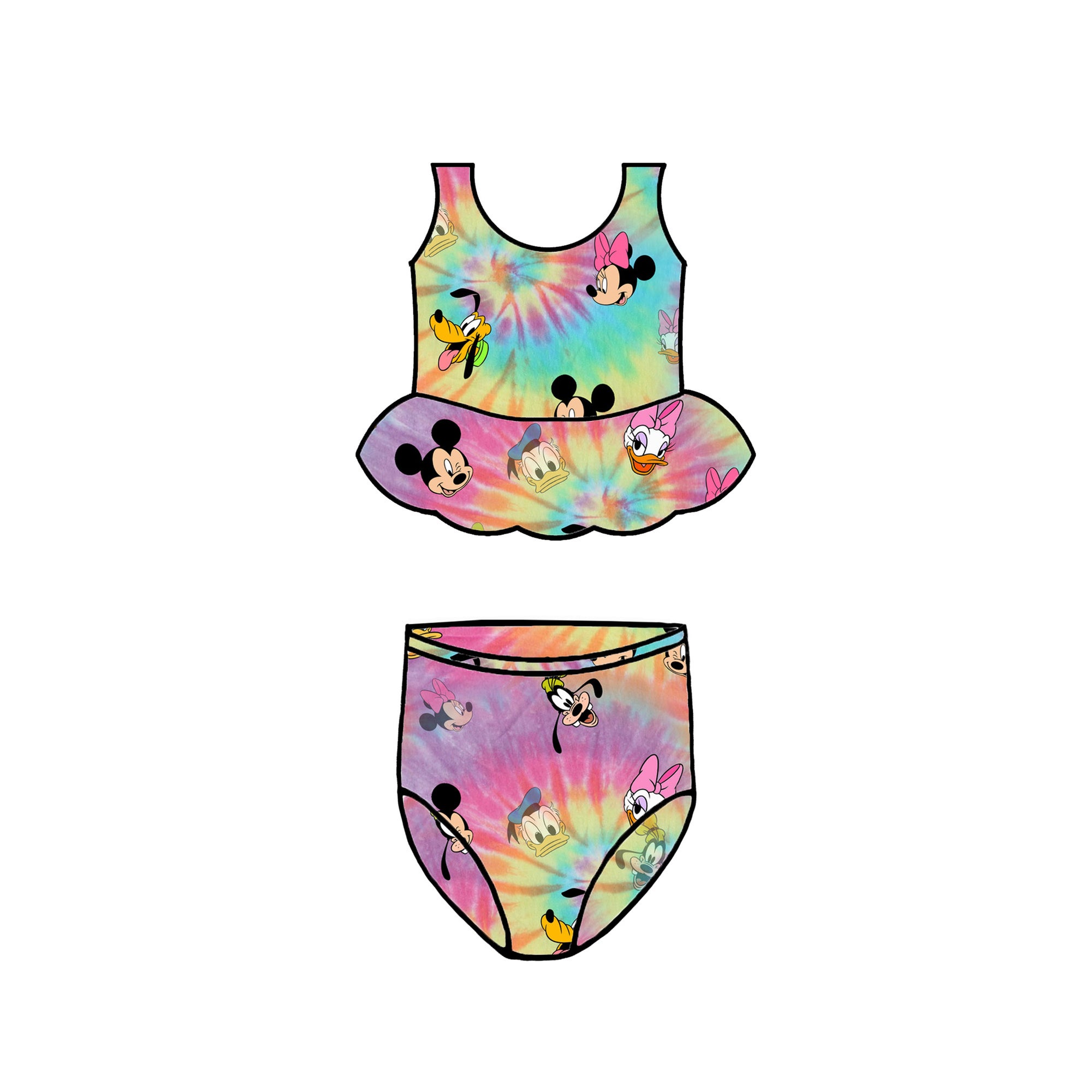 BRIGHT TIE DYE KIDS SWIM - CHOOSE STYLE