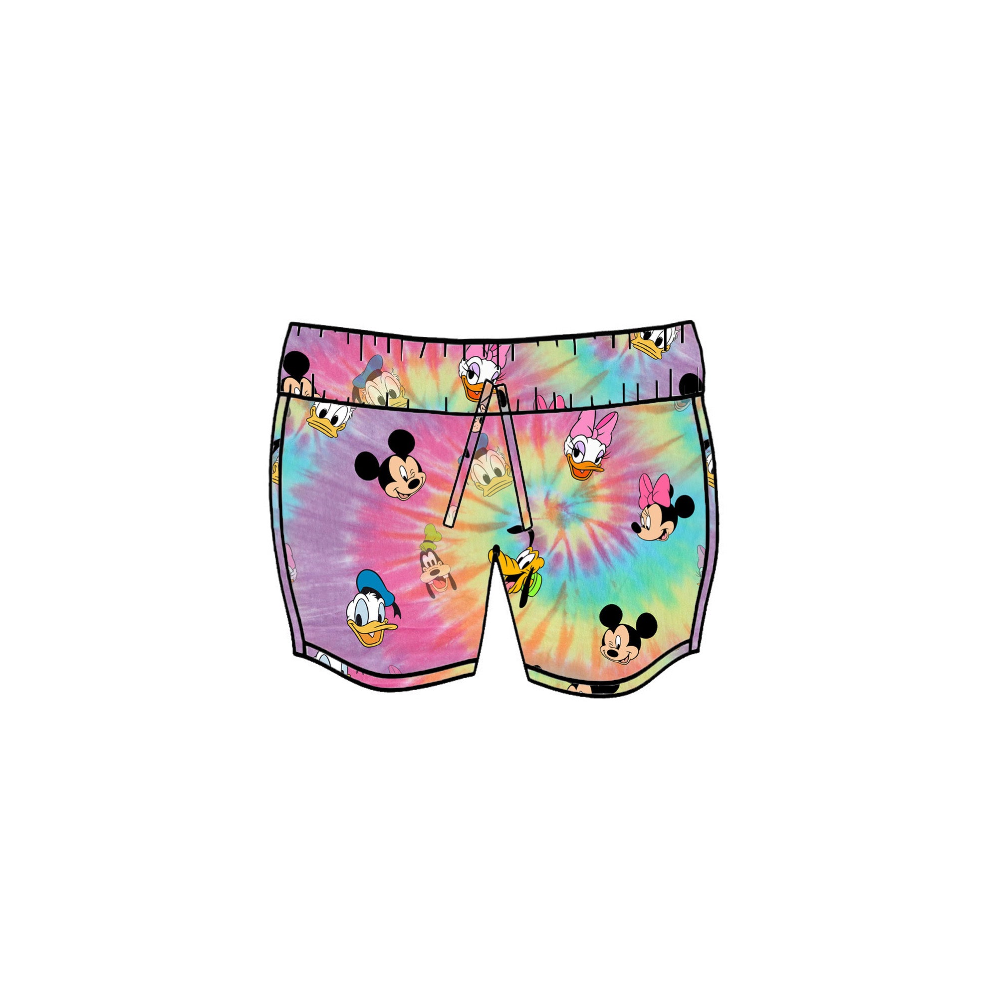 BRIGHT TIE DYE FAB 5  - KIDS SWIM SHORTS