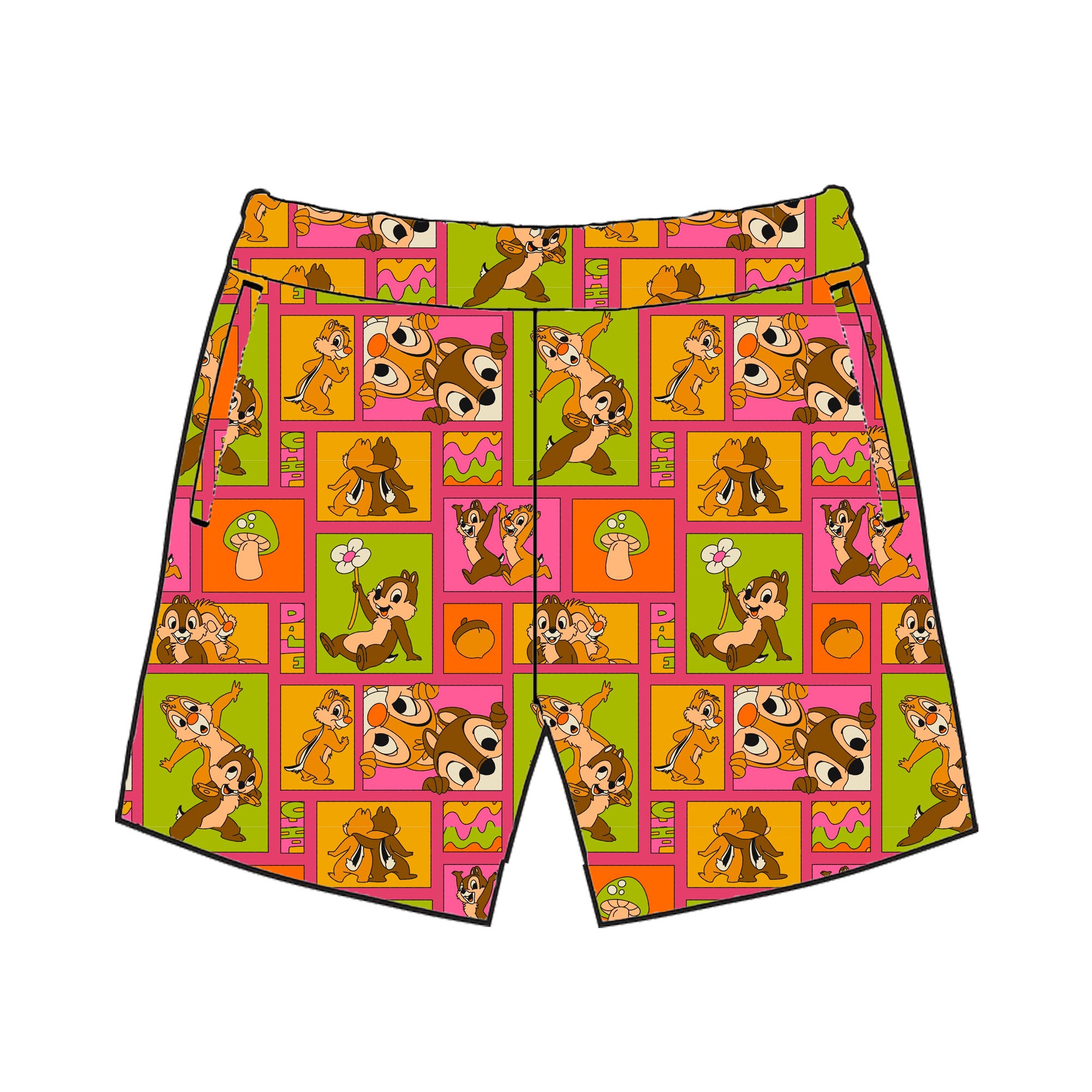 CHIP & DALE - MENS SWIM TRUNKS