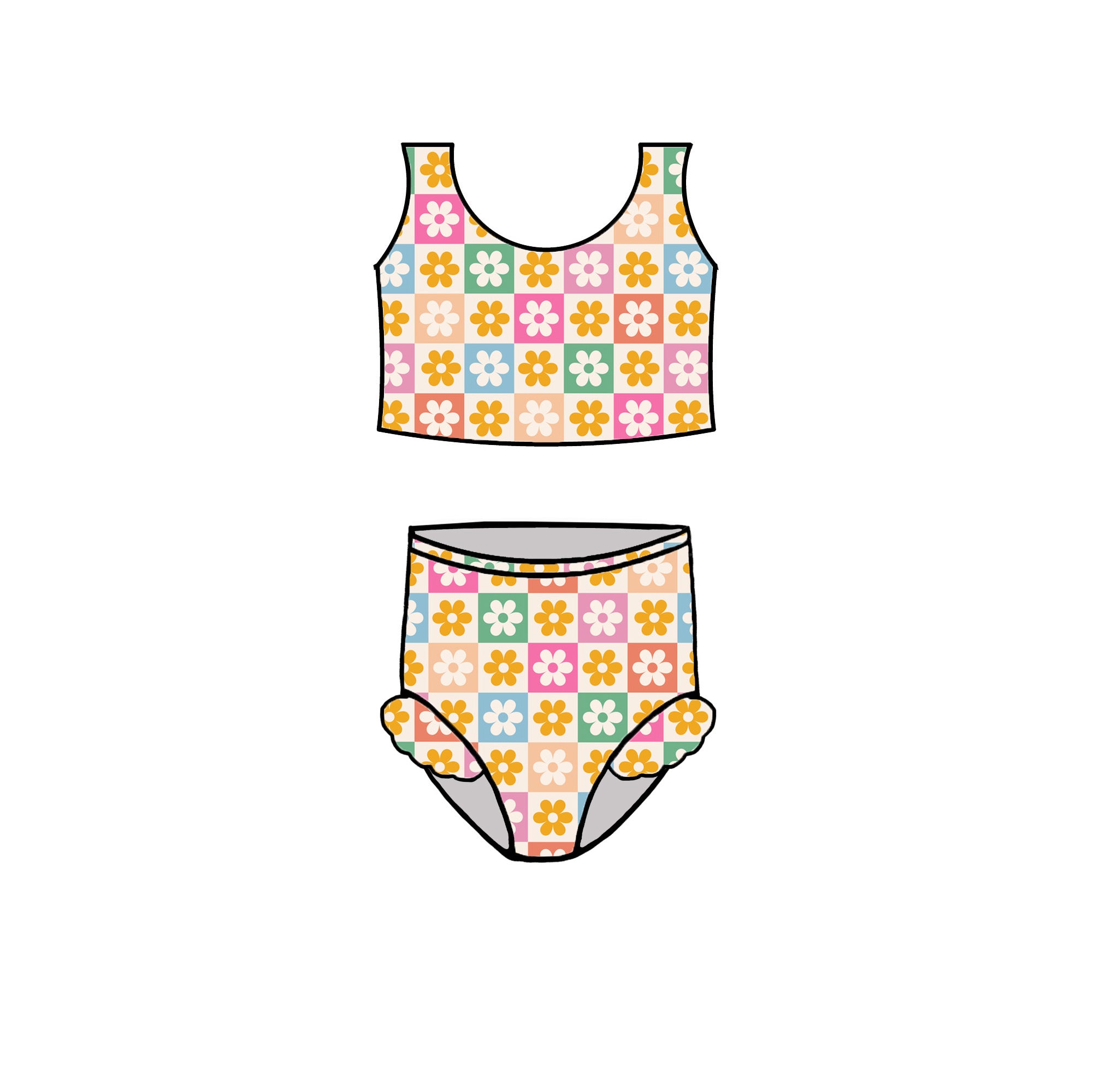 DAISY SQUARES SWIM - CHOOSE STYLE