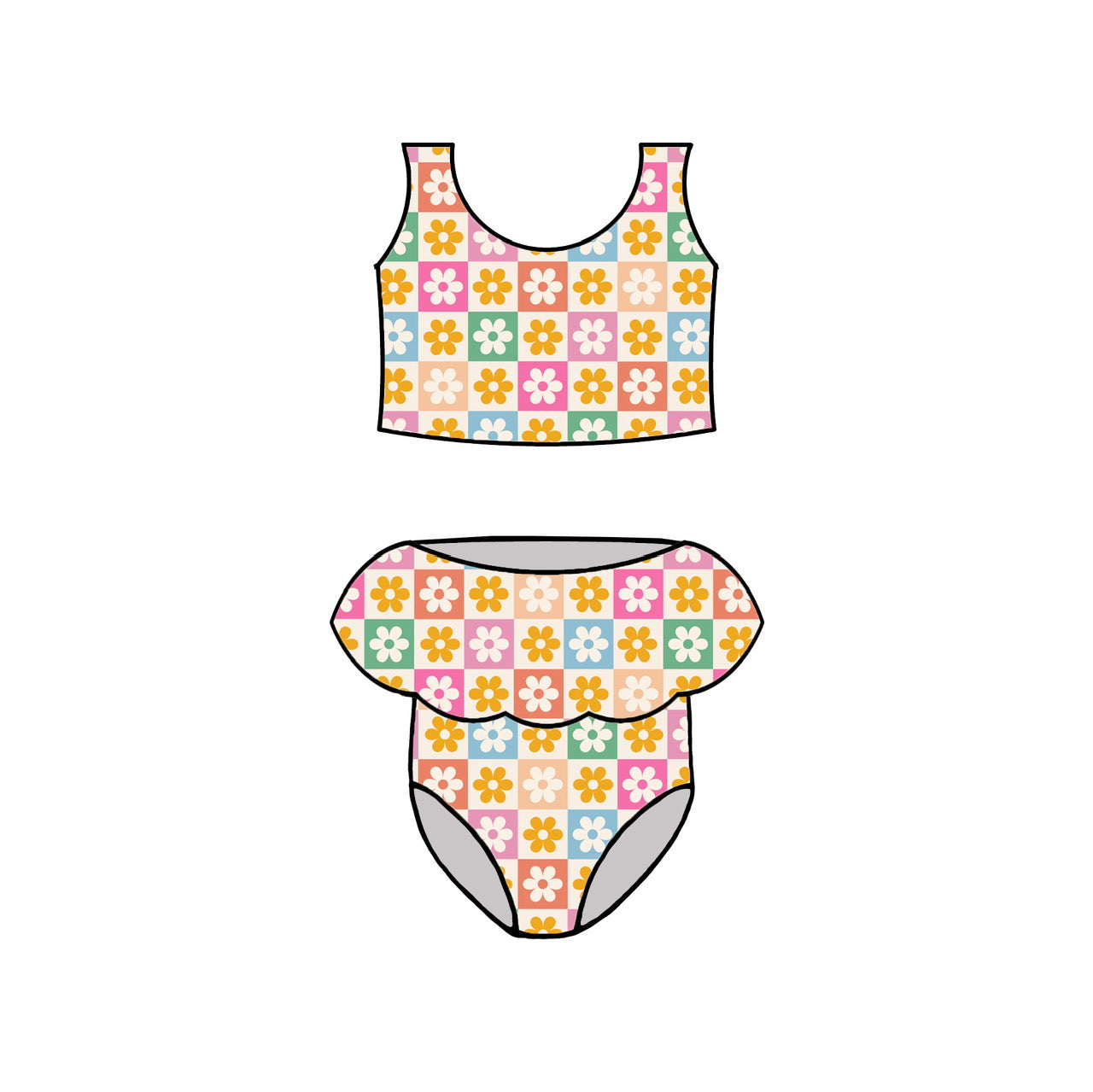 DAISY SQUARES SWIM - CHOOSE STYLE