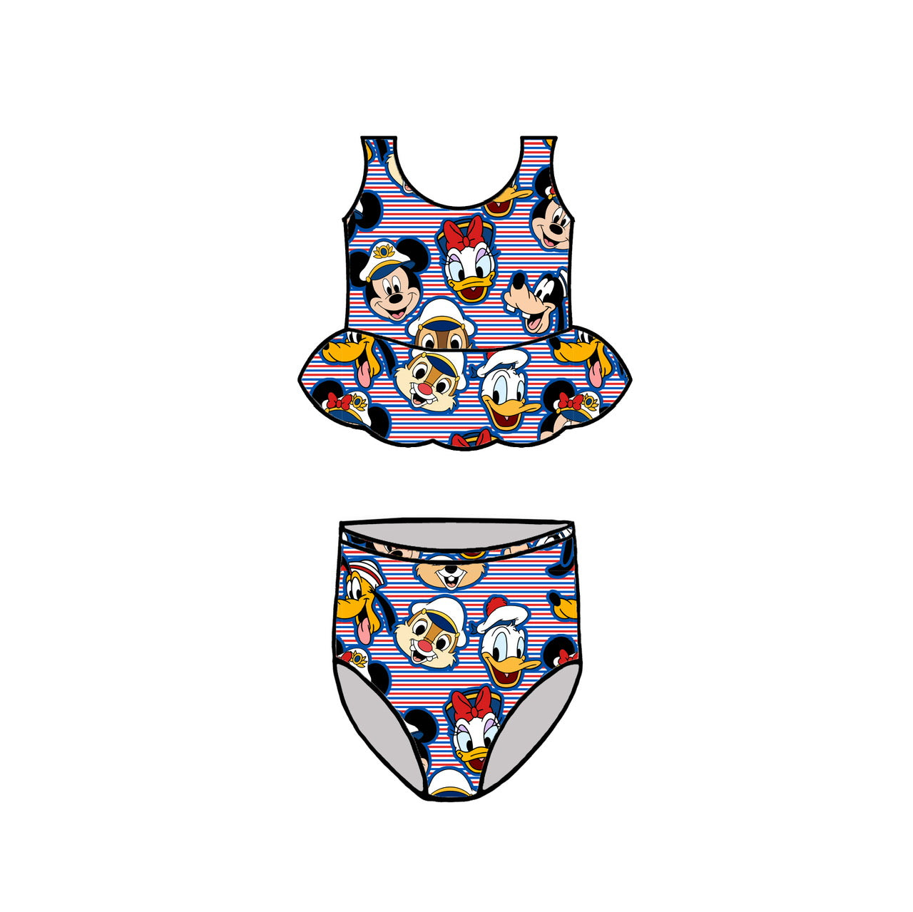 RED/BLUE SAILORS FACES KIDS SWIM - CHOOSE STYLE