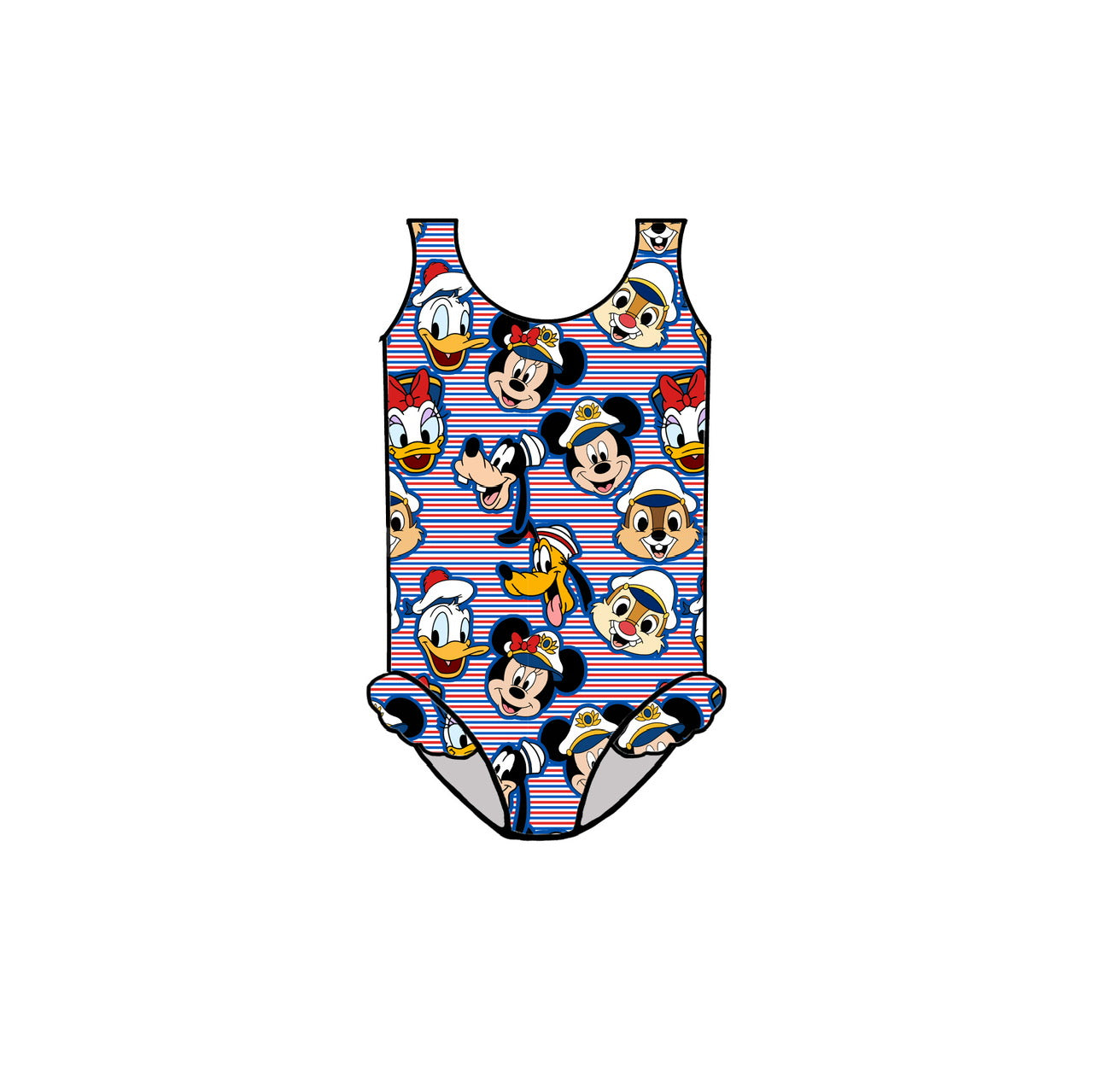 RED/BLUE SAILORS FACES KIDS SWIM - CHOOSE STYLE