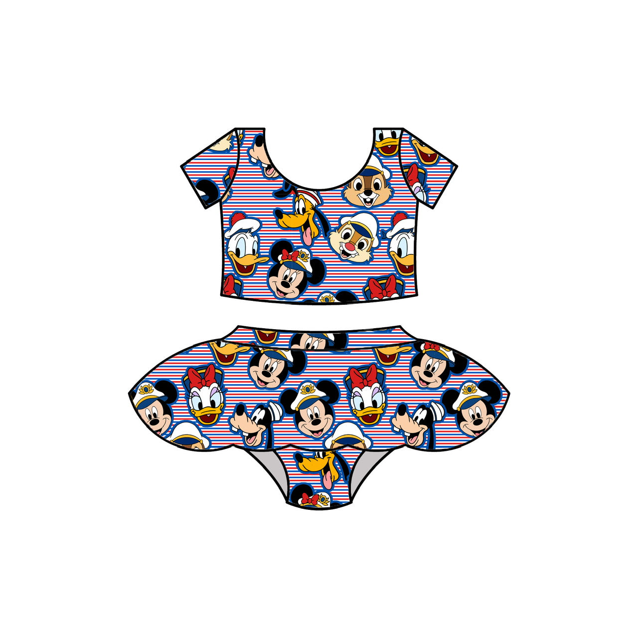 RED/BLUE SAILOR CRUISE -  KIDS TWO PIECE