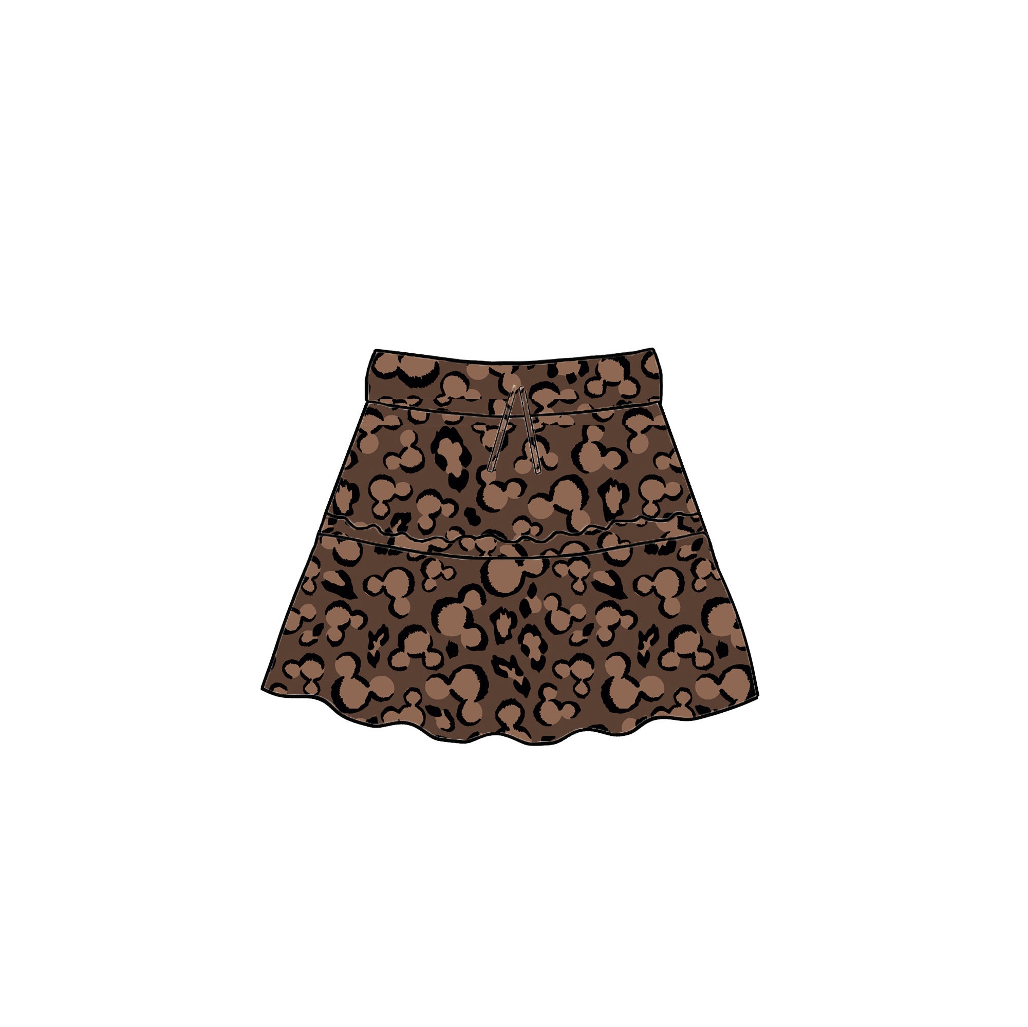 CHOCOLATE LEOPARD  - ADULT RUFFLE SKIRT