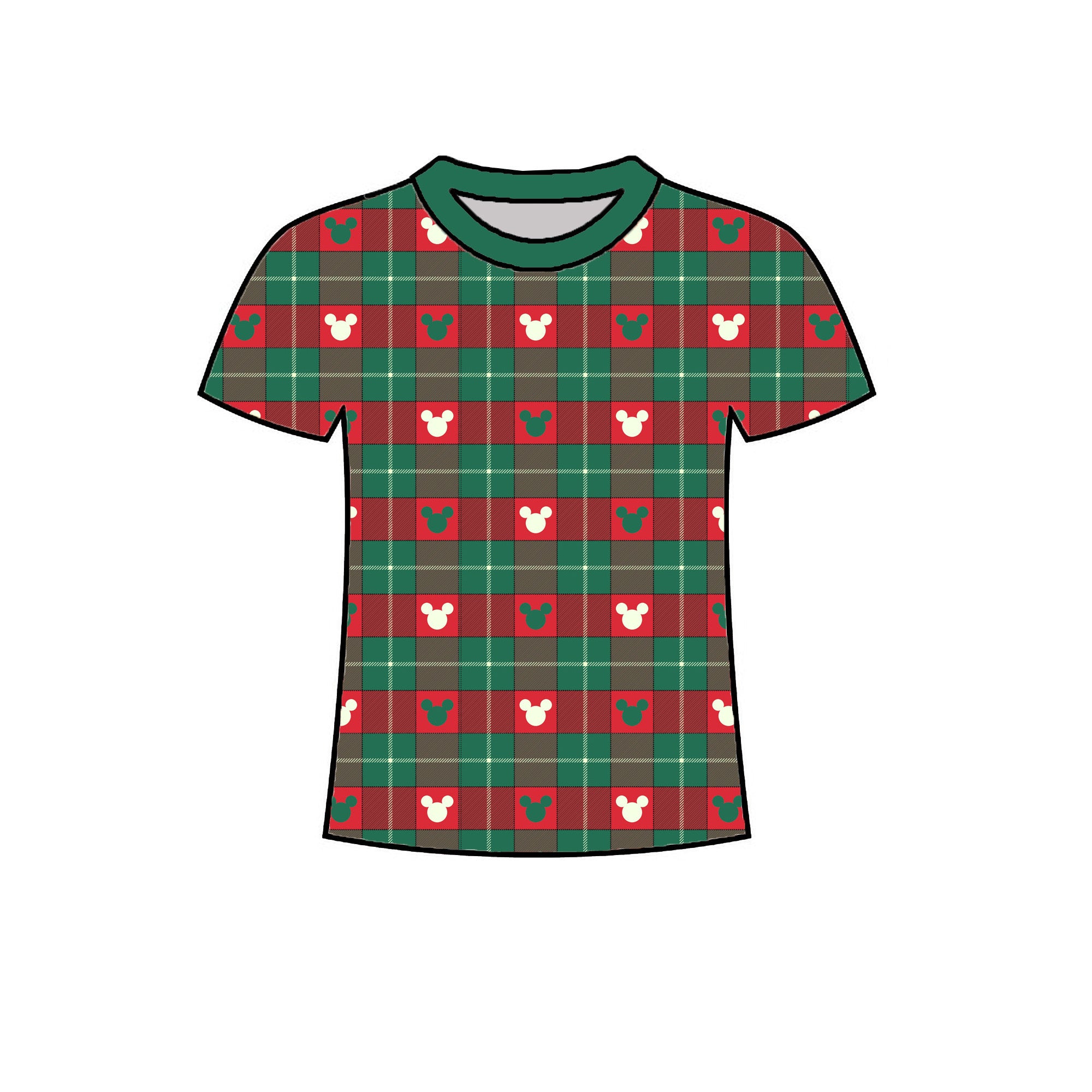 RTS - PLAID MOUSE   - ADULT T-SHIRT