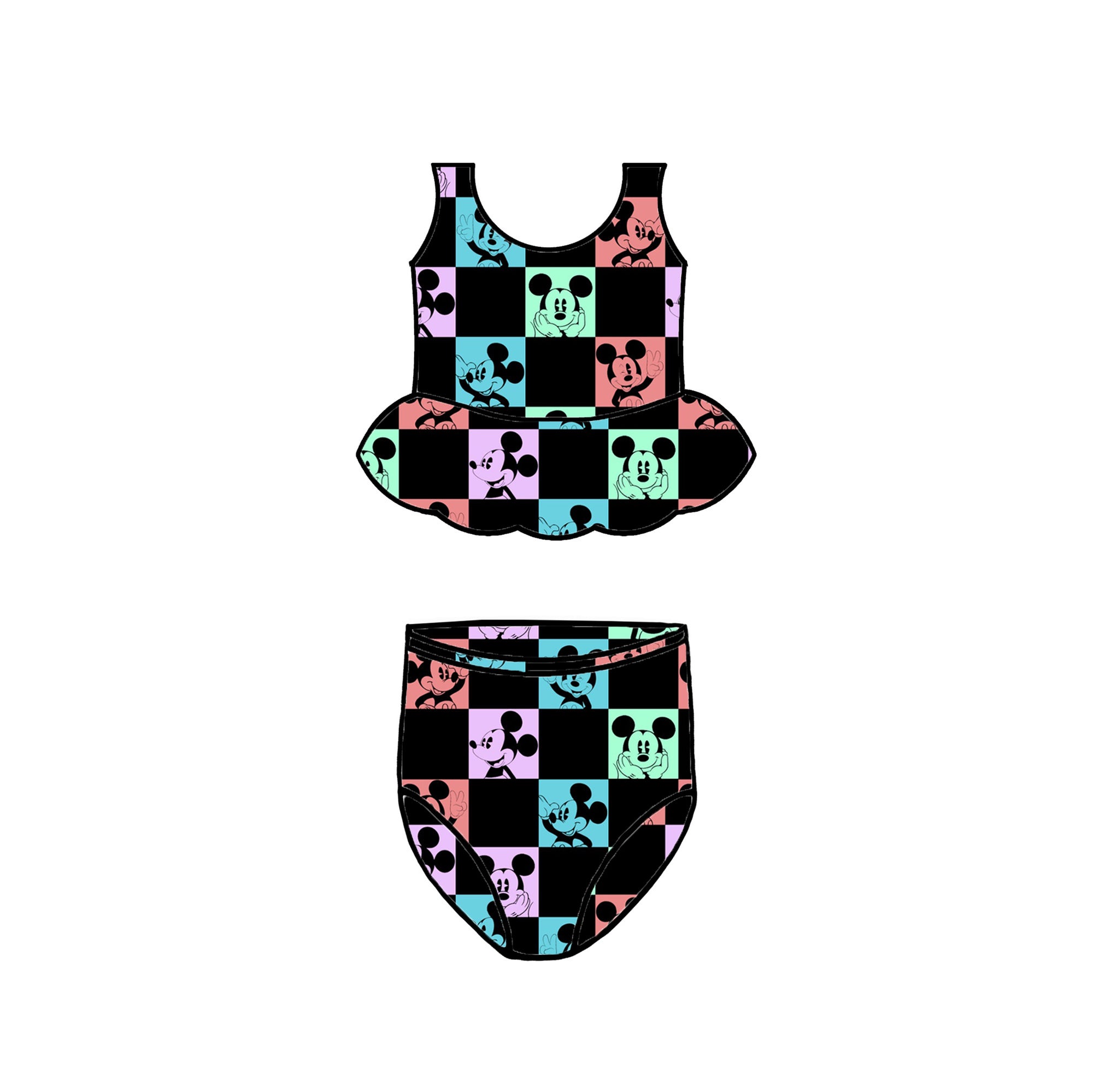 BLACK/PASTEL MOUSE CHECK - CHOOSE STYLE