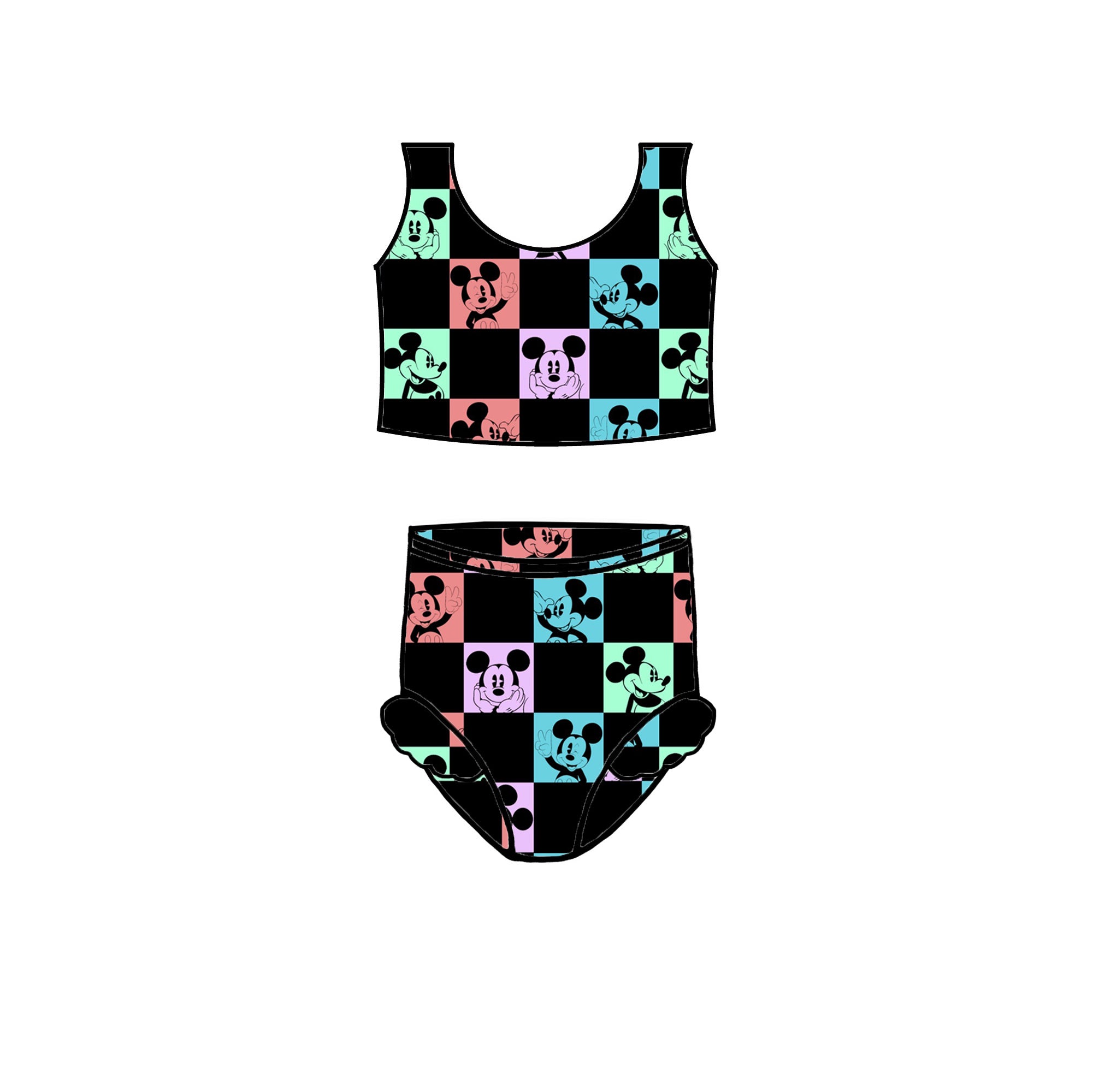 BLACK/PASTEL MOUSE CHECK - CHOOSE STYLE