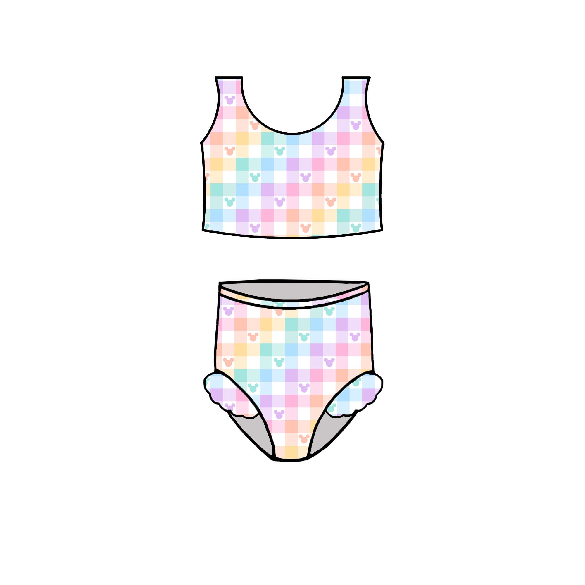 RAINBOW MOUSE GINGHAM SWIM - CHOOSE STYLE