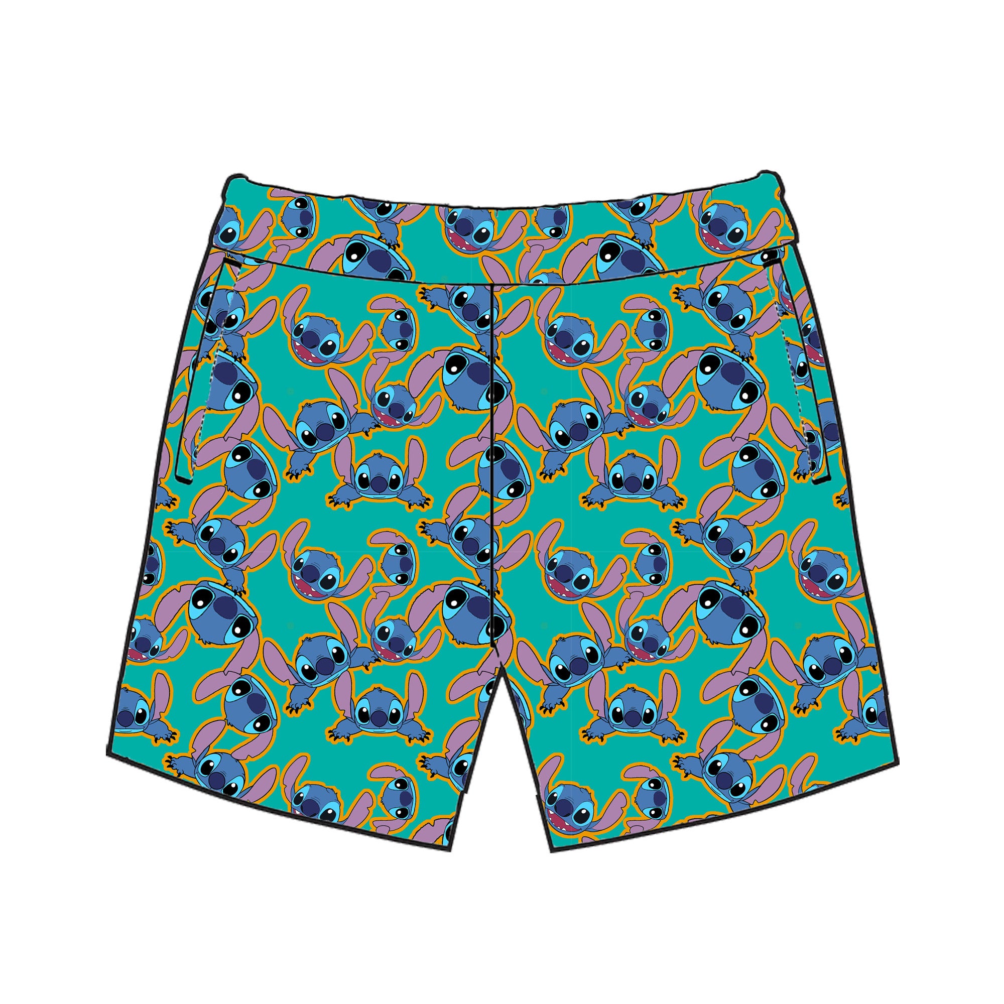 TEAL STITCH - MENS SWIM TRUNKS