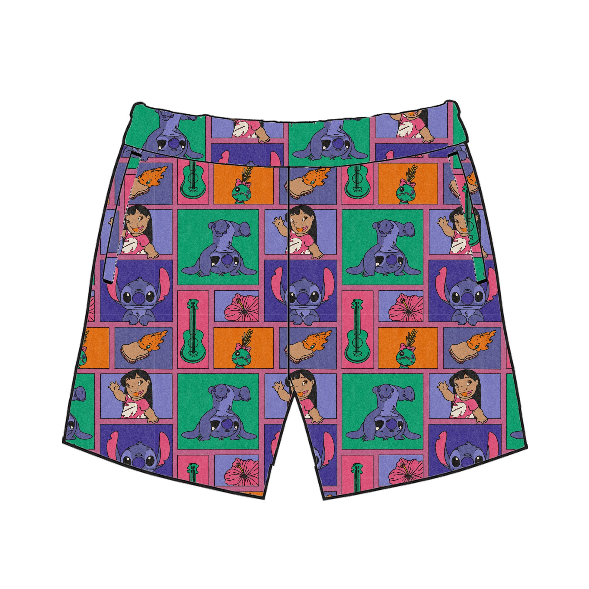 STI TCH SQUARES- MENS SWIM TRUNKS