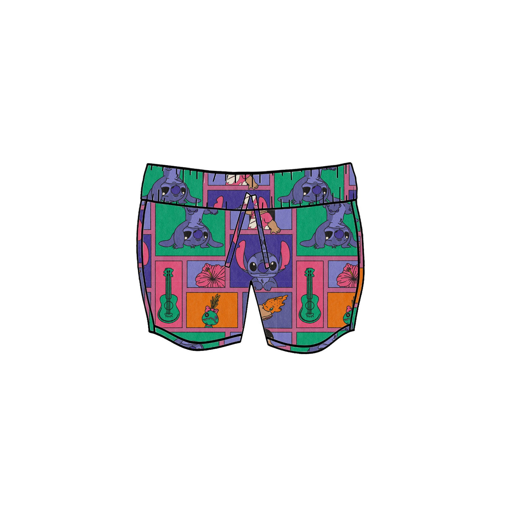 STI TCH SQUARES - KIDS SWIM SHORTS