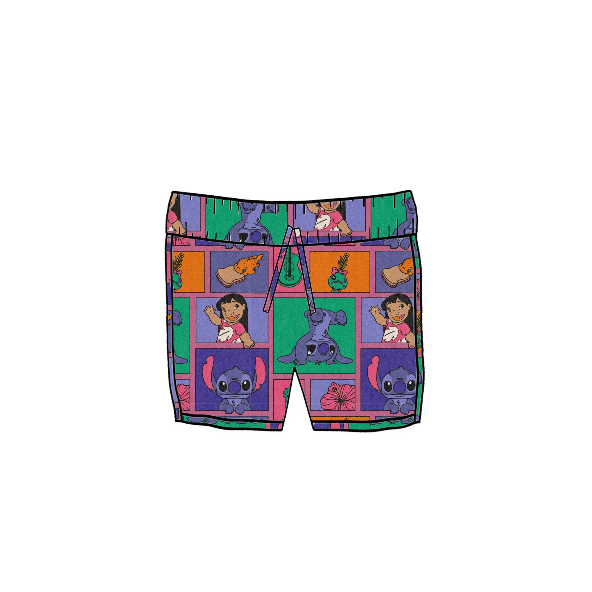 STI TCH SQUARES - KIDS SWIM SHORTS