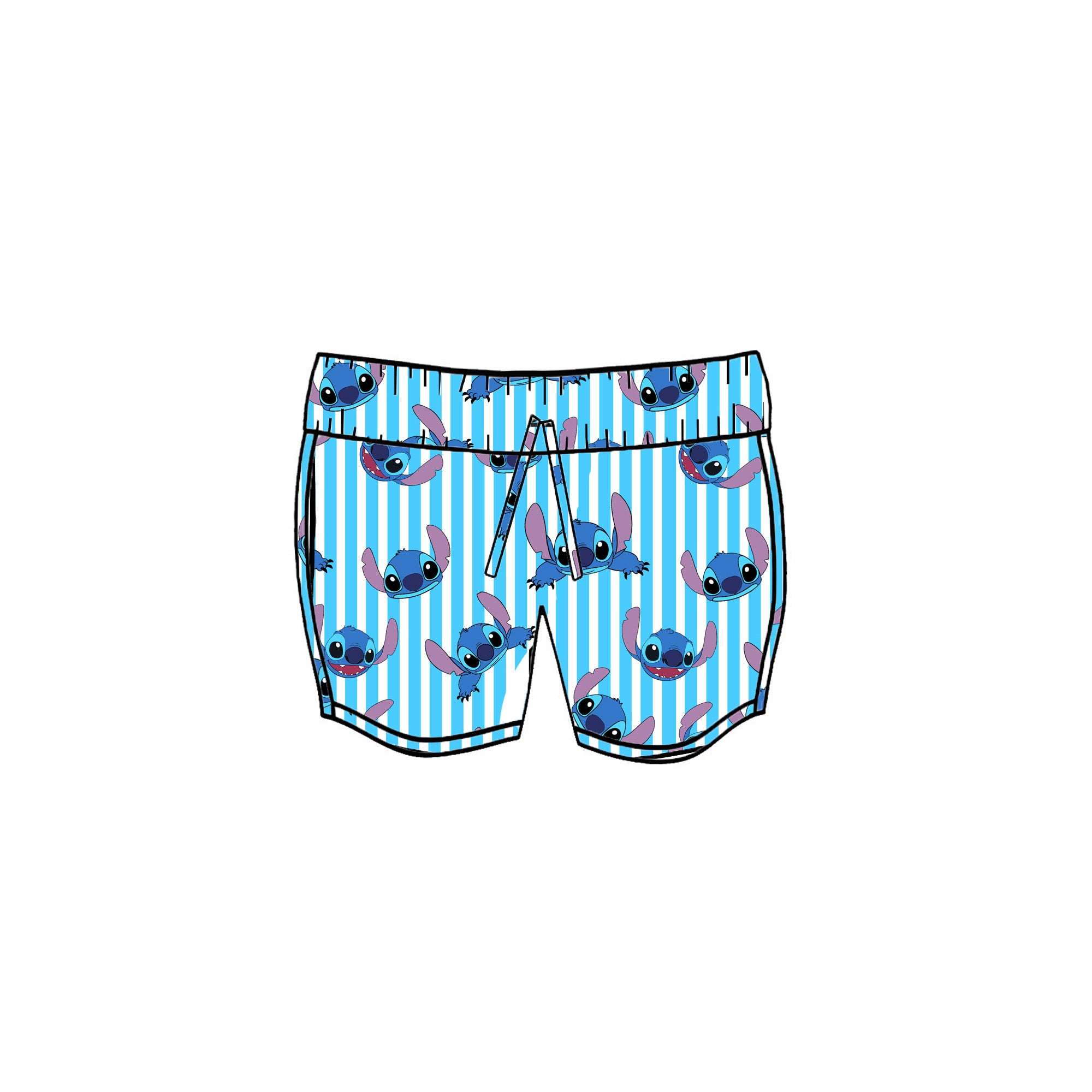 BLUE STIT CH STRIPES - KIDS SWIM SHORTS