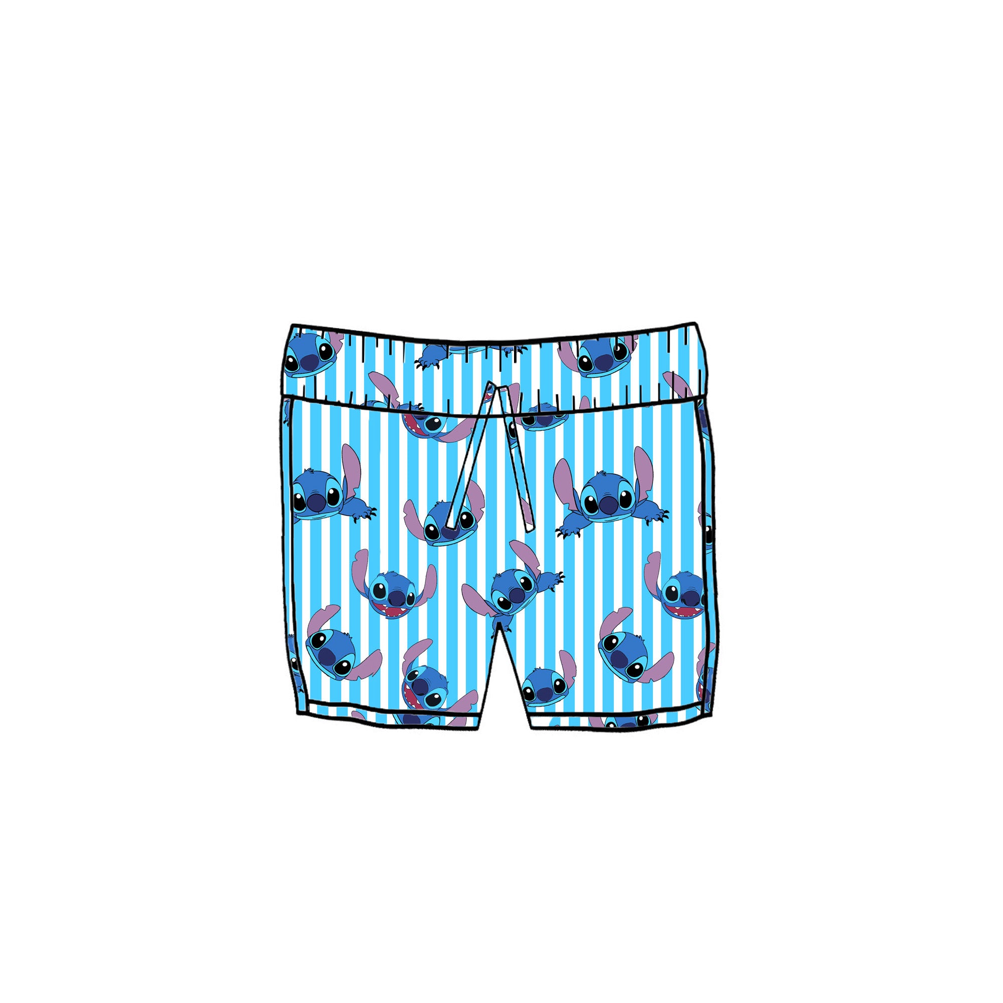 BLUE STIT CH STRIPES - KIDS SWIM SHORTS